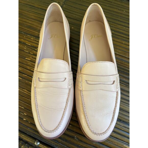 J. Crew Ryan Penny Loafer Sun Washed Pink Women's Size 7 Soft Leather Preppy EUC - Picture 3 of 9